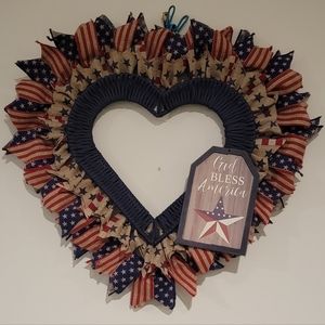 Americana heart wreath